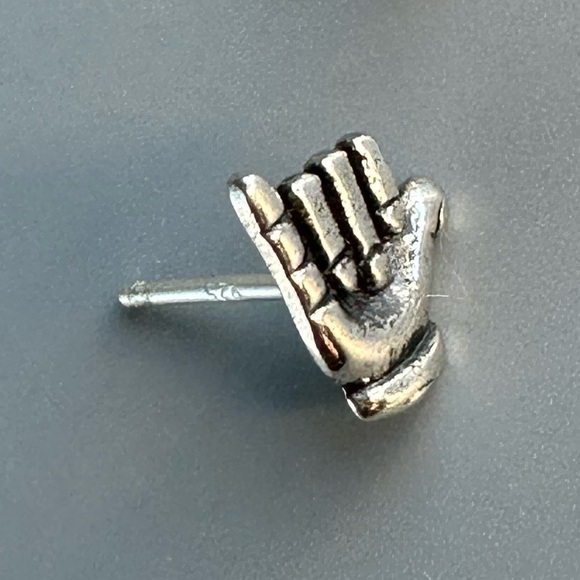 Sterling Silver Hang Loose ASL Stud Earrings - Picture 4 of 11